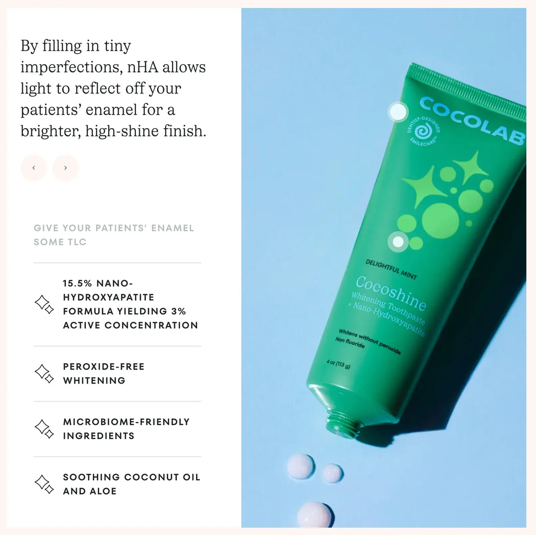 Cocoshine Toothpaste by The Whitening Shop in a 4 oz tube, showing the product packaging and branding.